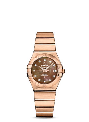 Omega Constellation Co-Axial 27 Brushed Red Gold / Brown MOP